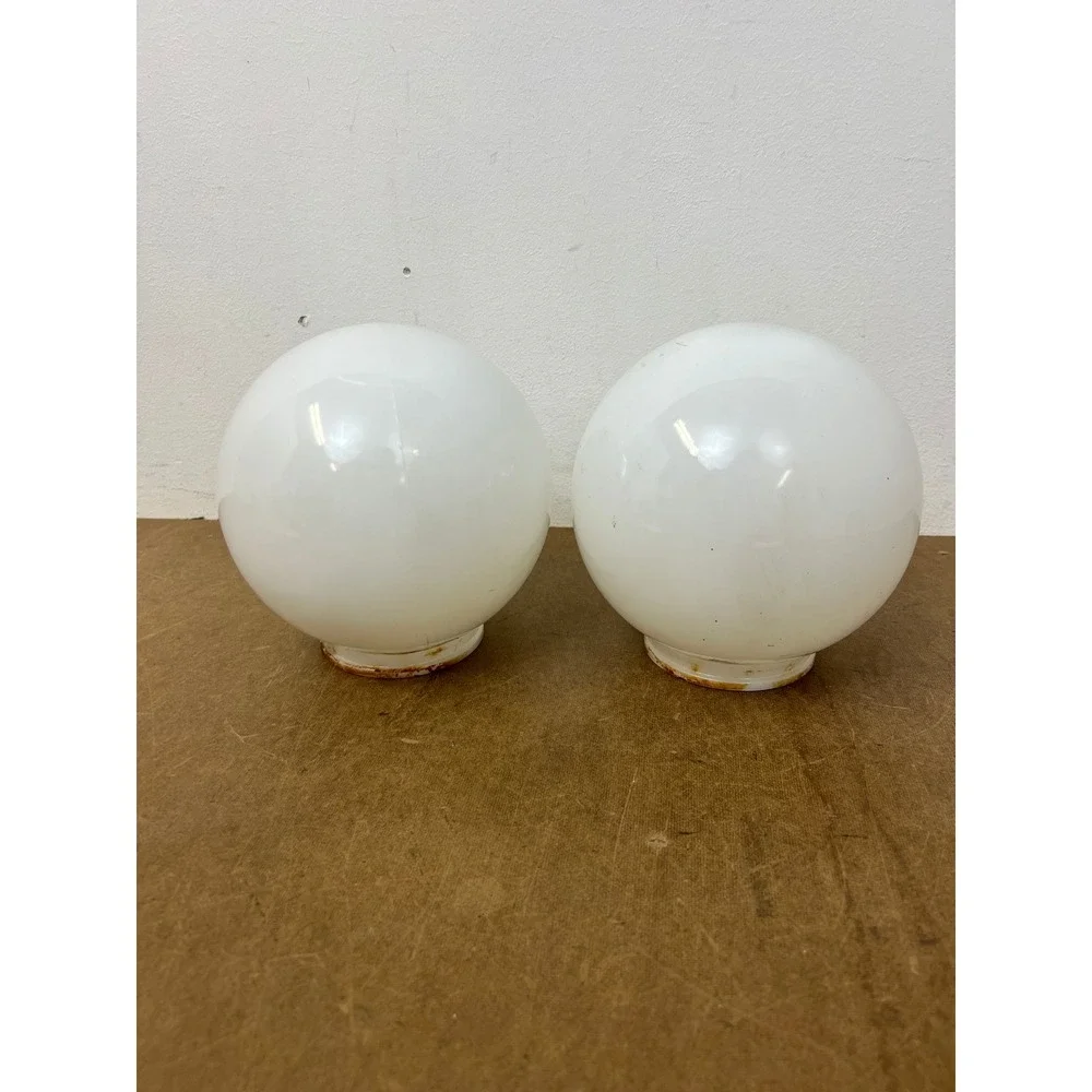 Vintage White Milk Glass Globe Lamp Shades 6